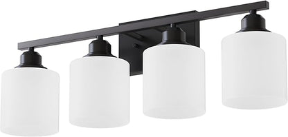 Sailstar Vanity Light Fixtures, Matte Black, Over Mirror, Modern Bathroom Light, Anti-Rust Nickel Finished, 4-Light, E26 Standard Sockets, Easy Installation, 24 Months Replacement