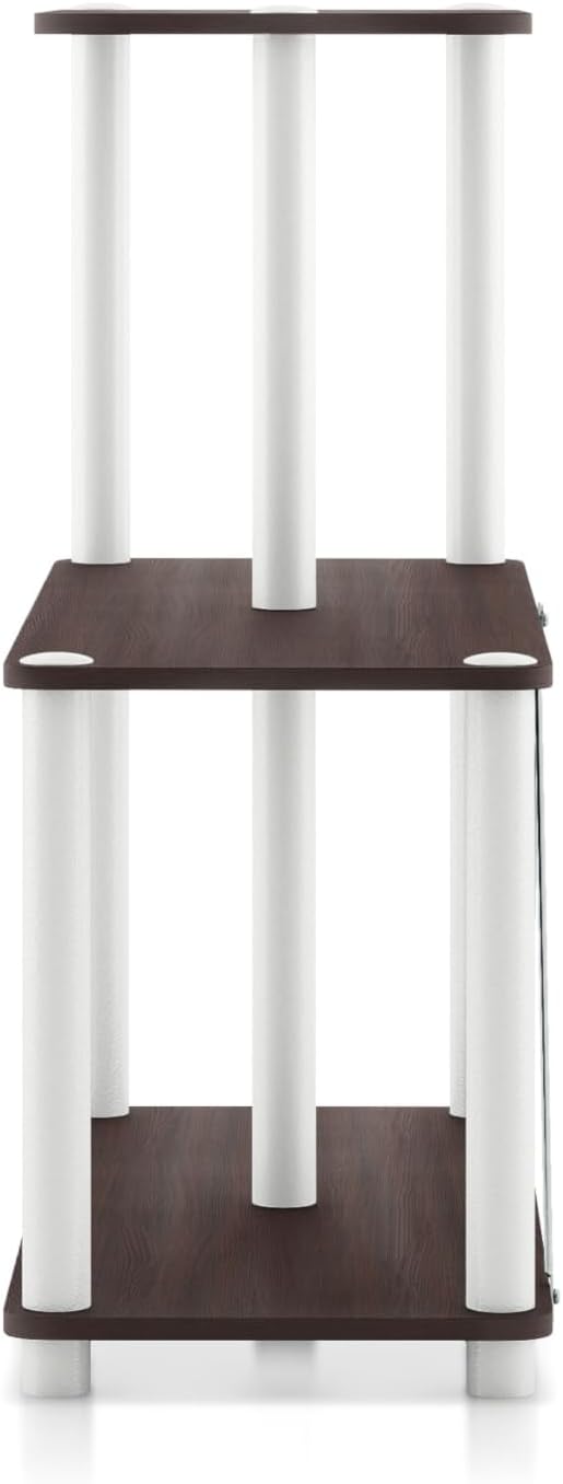 Homes: Inside + Out Apexa Modern 3-Cube Ladder Shelving Units, Collectibles Display Shelves, Easy Assembly Standing Shelf, Home Storage Organizer for Living Room, Bedroom, Office, Espresso