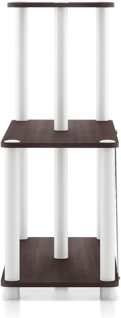 Homes: Inside + Out Apexa Modern 3-Cube Ladder Shelving Units, Collectibles Display Shelves, Easy Assembly Standing Shelf, Home Storage Organizer for Living Room, Bedroom, Office, Espresso