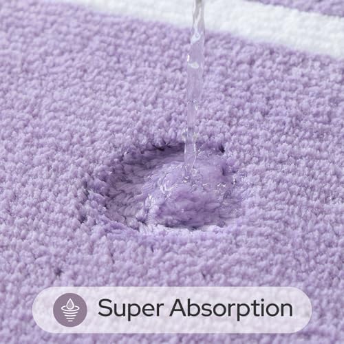 HOMEIDEAS Bathroom Rugs Sets 2 Piece Lavender 20" x 32" + 16" x 24"