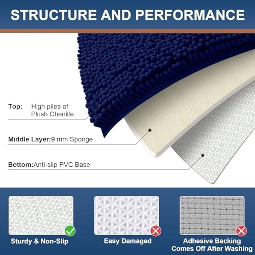 Smiry Round Bathroom Rugs 24X24, Chenille Extra Soft Absorbent Bath Mat