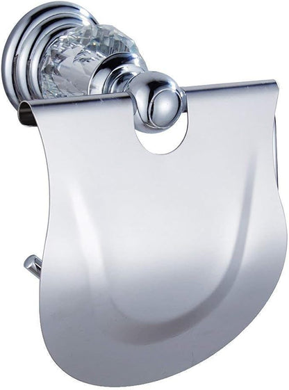 WINCASE Crystal Bathroom Hardware Set 24 Inch, Chrome Towel Bar Set, Silver 4 Piece Accessories Wall Mounted Coat Hook Hand Towel Ring Toilet Paper Holder