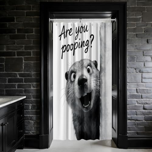 Small Stall Shower Curtain Rv are You Pooping Otter, 36 x 72 Inchs