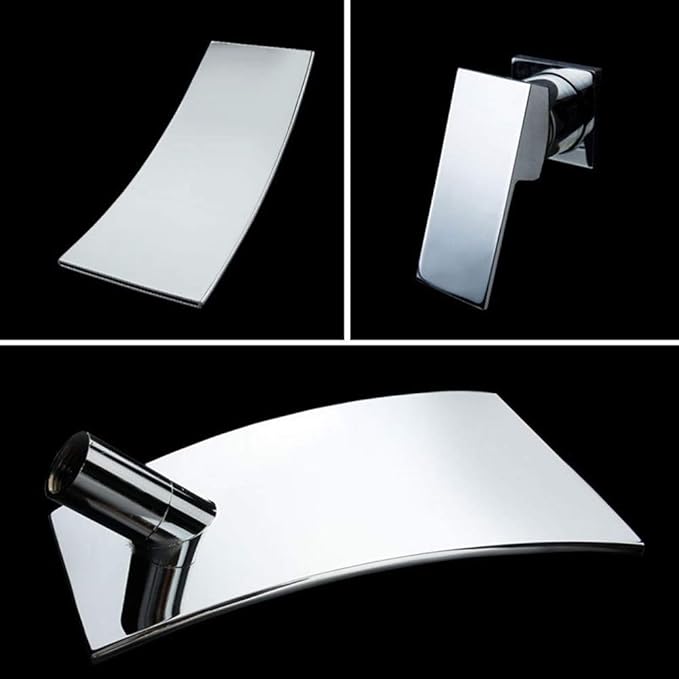 Faucet Metal Pure Copper Brushed Concealed Hot and Cold Water Basin Built-in Wall Waterfall Faucet Easy to Install Personality Fashion (Color : Gold) Faucet