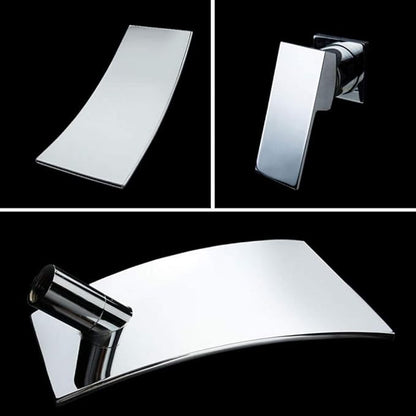 Faucet Metal Pure Copper Brushed Concealed Hot and Cold Water Basin Built-in Wall Waterfall Faucet Easy to Install Personality Fashion (Color : Gold) Faucet