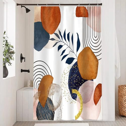 Boho Navy Blue Shower Curtain for Bathroom 54x72 Inch
