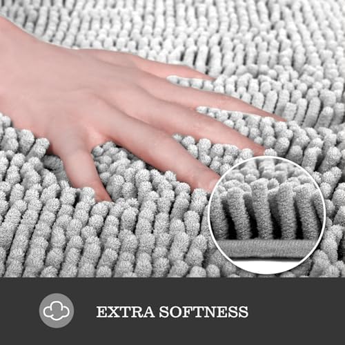 Yeaban Toilet Rugs U-Shape 20"x24", Gray