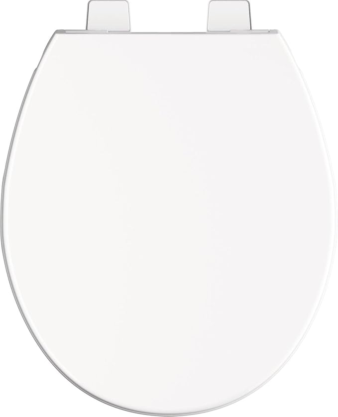 DELTA FAUCET 800903-WH Morgan Round Front Standard Close Toilet Seat with Non-slip Seat Bumpers, White
