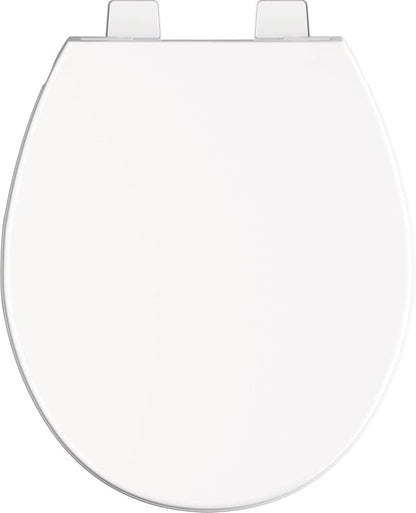 DELTA FAUCET 800903-WH Morgan Round Front Standard Close Toilet Seat with Non-slip Seat Bumpers, White