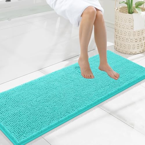 Smiry Bathroom Rugs 47X17, Luxury Chenille Extra Soft Absorbent Bath Mat