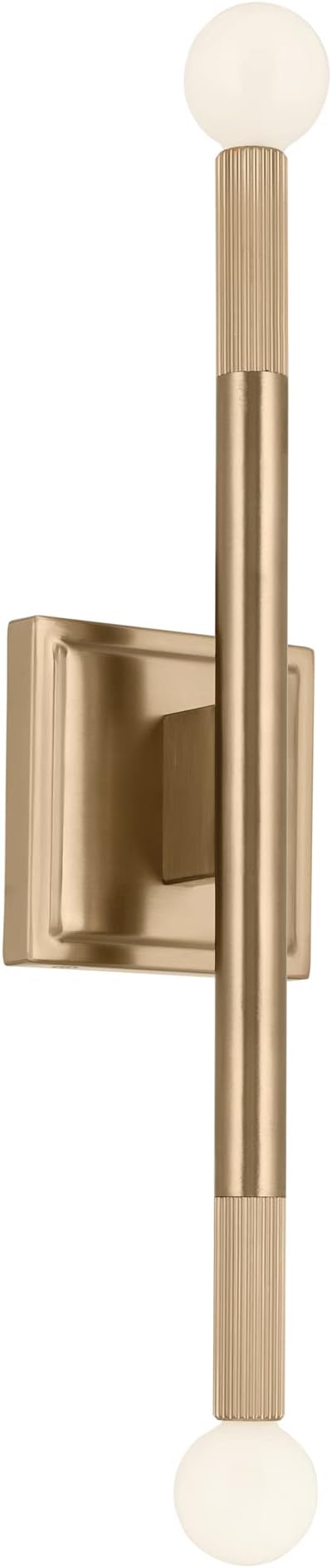 Kichler Odensa 2-Light Wall Vanity, Modern Light in Champagne Bronze, Mount Horizontally or Vertically, for Illuminating Art, TV, Mirrors, Bookshelves, Bed, Vanity, Bar, Hallways (17" x 5"), 52556CPZ