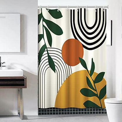 Boho Sun Shower Curtain with Hooks for Bathroom 54x72 Inch
