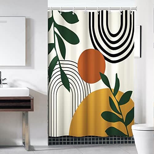 Boho Sun Shower Curtain with Hooks for Bathroom 60x72 Inch