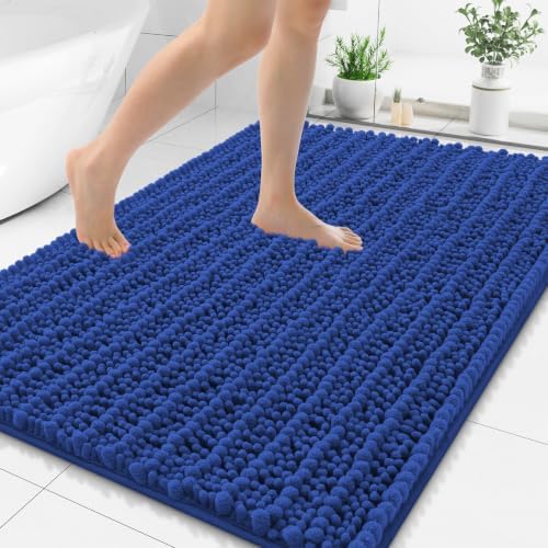 Smiry Bathroom Rugs 48X32, Extra Soft Rubber Backing Chenille Bath Mats