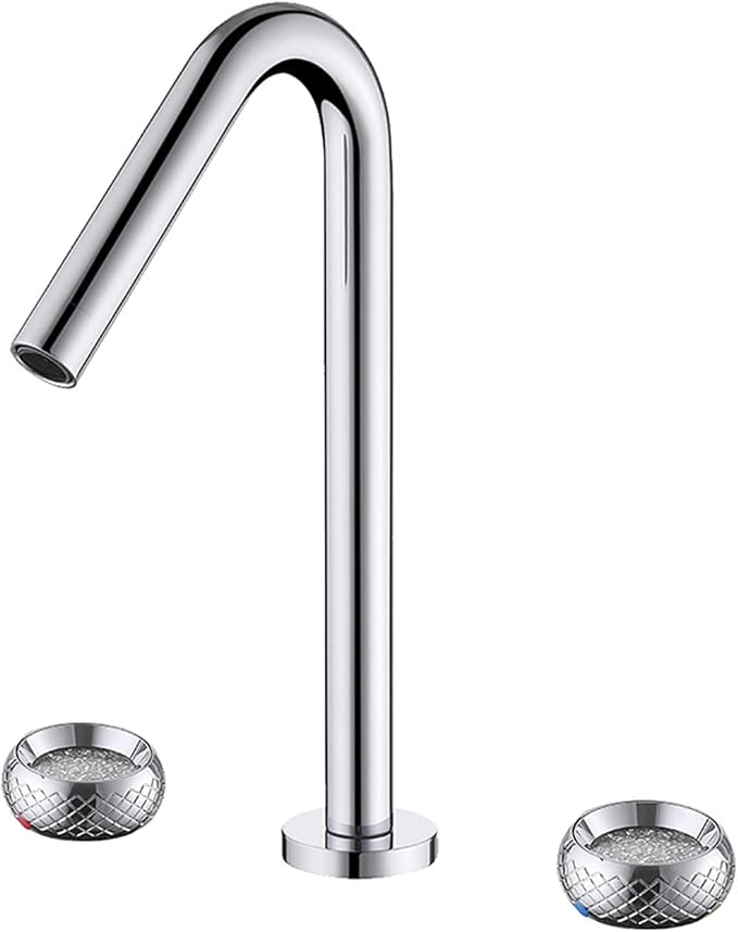 3 Hole Basin Mixer Faucet Brass 3 Hole Bathroom Faucets Double Handle-Chrome Plated