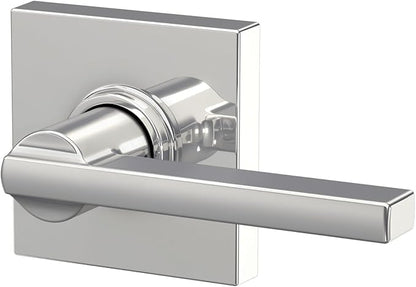 Schlage F10 LAT 625 COL Latitude Lever with Collins Trim Hall & Closet Passage Door Lock, Bright Chrome