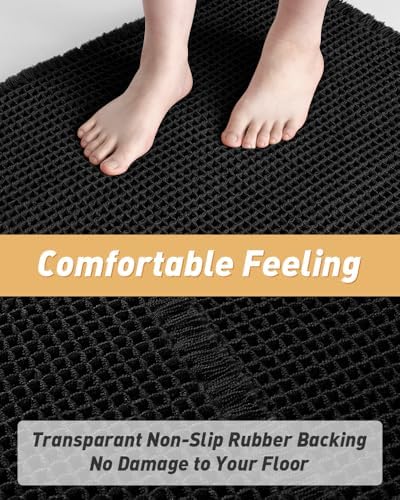 Upgraded Waffle Bath Mat Set of 2 Absorbent Non Slip Bathroom Mat 17" x 24"