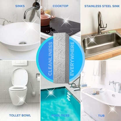 DISIWENE Pumice Cleaning Stone with Handle Toilet Bowl Cleaner Hard Water Ring Remover for Bath/Pool/Kitchen/Household Cleaning (6, 6 Pack (No Handle))
