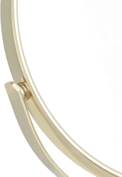 Amazon Basics 360° Rotation Double Sided Vanity Mirror, 1X/5X Magnification, Tabletop Mount, Iron Frame, 7.2"L x 4.92"W, Gold