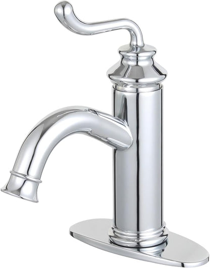 Fauceture LS5411RL Royale Single-Handle Bathroom Faucet with Push Pop-Up, Polished Chrome