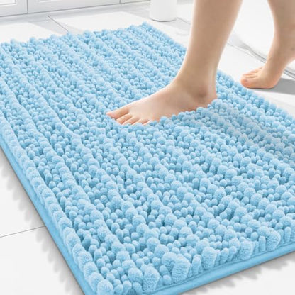 Smiry Bathroom Rugs 30X20, Extra Soft Rubber Backing Chenille Bath Mats