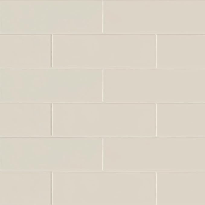 M S International Urbano Crema Glossy Ceramic Subway Tile for Bathroom, Kitchen Backsplash, Accent Wall, and Shower - Sample
