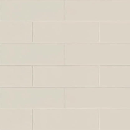 M S International Urbano Crema Glossy Ceramic Subway Tile for Bathroom, Kitchen Backsplash, Accent Wall, and Shower - Sample