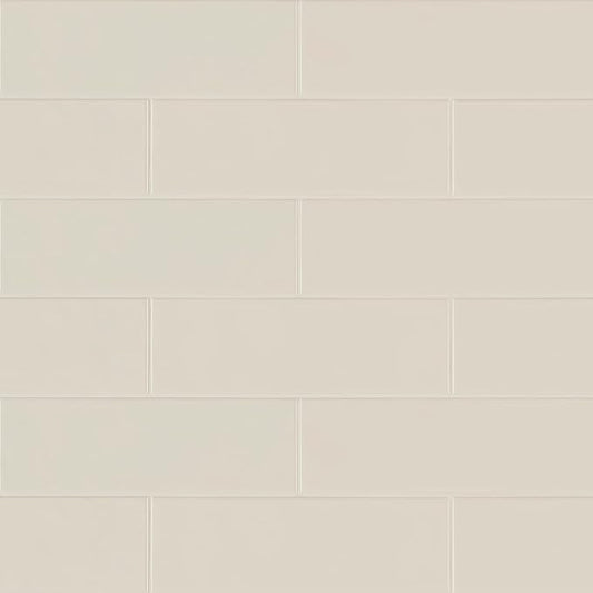 M S International Urbano Crema Glossy Ceramic Subway Tile for Bathroom, Kitchen Backsplash, Accent Wall, and Shower - Sample