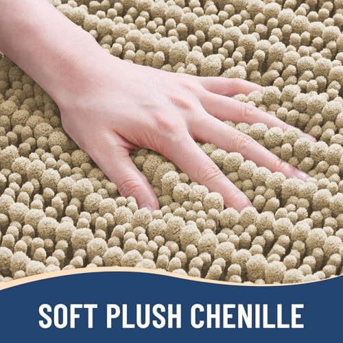 Arotive Bathroom Rugs Mat 59x35, Soft Absorbent Chenille Shaggy Bath Mat
