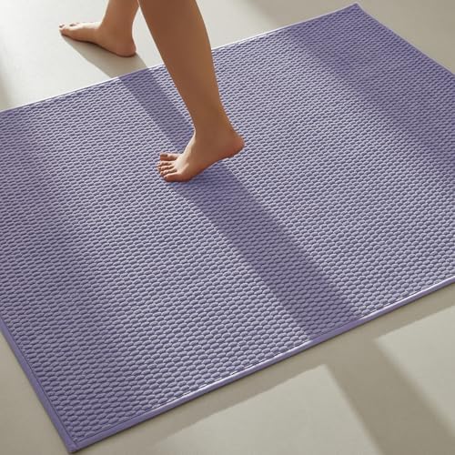 TYUU Large Bathroom Rugs Non Slip Washable Bath Rugs Super Absorbent Bathroom Rug Thin Quick Dry Low Pile Bath Mats, Lavender 36"x48"