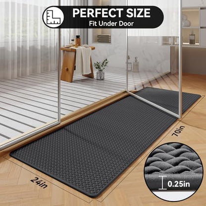 YDKGL Bathroom Runner Non Slip, Foam Weave Texture Bath Mat, Grey 24x70