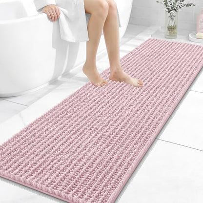 OLANLY Bathroom Runner Rugs 59x20, Thick Soft Absorbent Chenille Bath Rugs