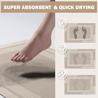 YDKGL Non Slip Bath Mat Long Ultra Thin Bathroom Rugs Runner Fit Under Door