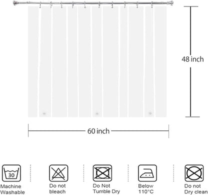 Stall Size Clear Short Shower Curtain Liner 60x48 in for Walk in Tub | Transparent Plastic Peva Vinyl Waterproof shower curtain for walk in shower with 3 Heavy Magnets