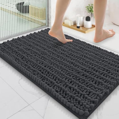 Smiry Bathroom Rugs 35X24, Extra Soft Rubber Backing Chenille Bath Mats
