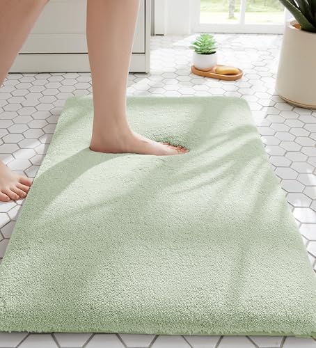 MINIDEAR Bathroom Rugs 36x24 Sage Green - Thick Memory Foam Bath Mat, Ultra Soft & Plush Fluffy, Non-Slip, Quick Dry, Absorbent Washable Floor Microfiber Mat for Tub, Home Decor Accessories