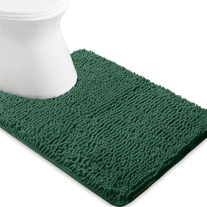 Yeaban Toilet Rugs U-Shape 20"x24", Dark Green