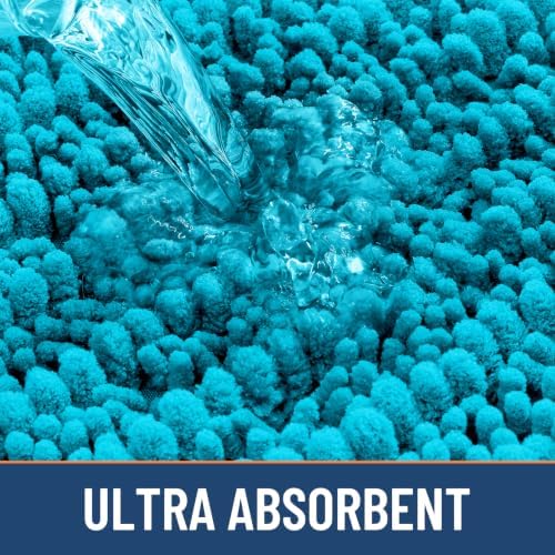 Smiry Bathroom Rugs 24X16, Extra Soft Rubber Backing Chenille Bath Mats