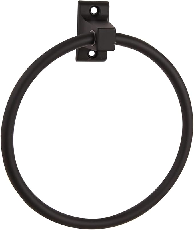 Design House Millbridge 4-Piece Bathroom Accessory Set, Matte Black, Includes Towel Bar, Towel Ring, Toilet Paper Holder, and Robe Hook – Design House, 534628