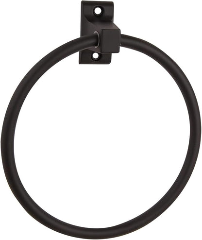 Design House Millbridge 4-Piece Bathroom Accessory Set, Matte Black, Includes Towel Bar, Towel Ring, Toilet Paper Holder, and Robe Hook – Design House, 534628