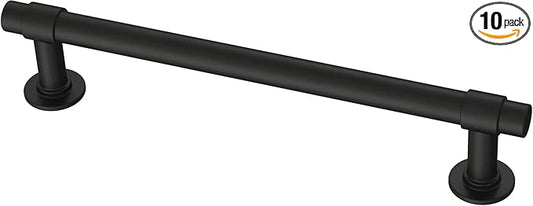 Franklin Brass Francisco (10-Pack) Cabinet Handles 5-1/16" Hole Center Pulls | Matte Black Hardware Kitchen Door, Drawers, Dressers, Furniture P29618Z-FB-B