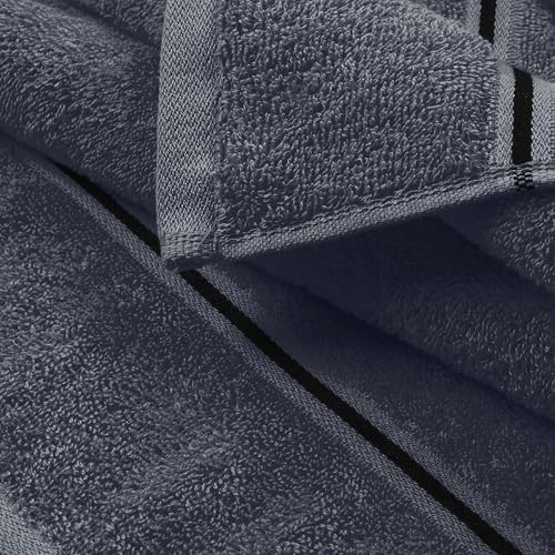 MyOwn Ultra Soft 4 Pack Oversized Bath Towel Set 27x54 inches, 100% Cotton Bath Towels, Highly Absorbant Compact Quickdry & Lightweight Towel, Ideal for Gym Travel Camp Pool - Charcoal Grey