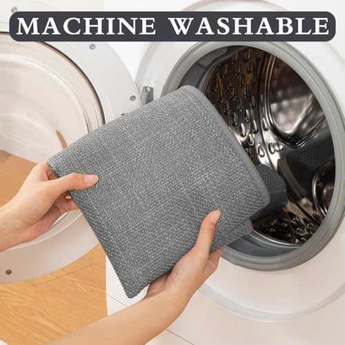 YIHOUSE Bathroom Rugs Thin Bath Mat Sets 4 Pieces Quick Dry,Grey