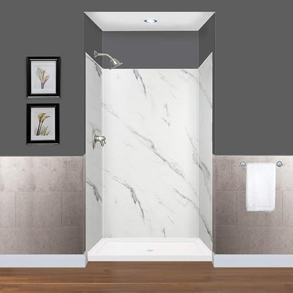 Transolid EWK483672-41 Expressions 3-Panel Shower Wall Kit, 36-in L x 48-in W x 72-in H, Bianca