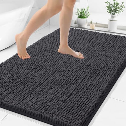 Smiry Bathroom Rugs 50X30, Luxury Chenille Extra Soft Absorbent Bath Mat