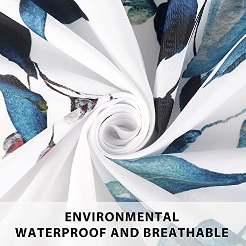 Shower Curtain Blue Shower Curtains for Bathroom Watercolor Plant Shower Curtain Leaves Eucalyptus Floral Bathroom Waterproof Shower Curtains 72" W x 78" L with Hooks