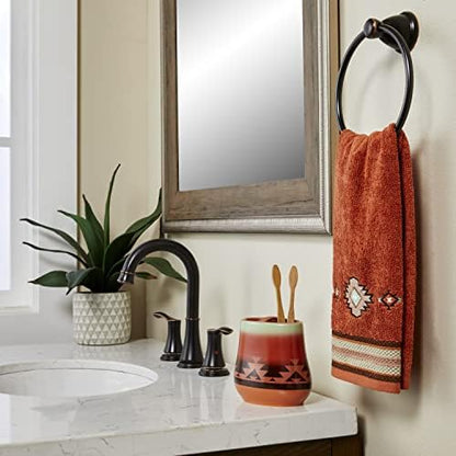 SKL Home Southwest Sunset Hand Towel, 100% Cotton, Embroidered, Rust