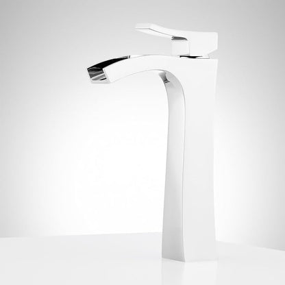 Signature Hardware 477033 Vilamonte 1.2 GPM Vessel Single Hole Bathroom Faucet with Metal Lever Handle and Pop-Up Drain Assembly | Includes - Metal Lever Handle and Pop-Up Drain Assembly - Matte Black