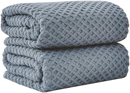 Great Bay Home Oversized Bath Sheets - 100% Cotton 2 Pack 68x35 Extra Large Towel - Absorbent, Durable, Quick-Dry Towels for Bathroom (Blue)
