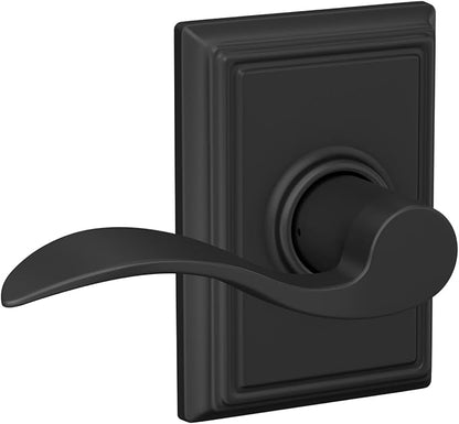 Schlage F10 ACC 622 ADD Accent Door Lever with Addison Trim, Hall & Closet Passage Lock, Matte Black